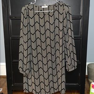 long sleeve fall dress black and tan